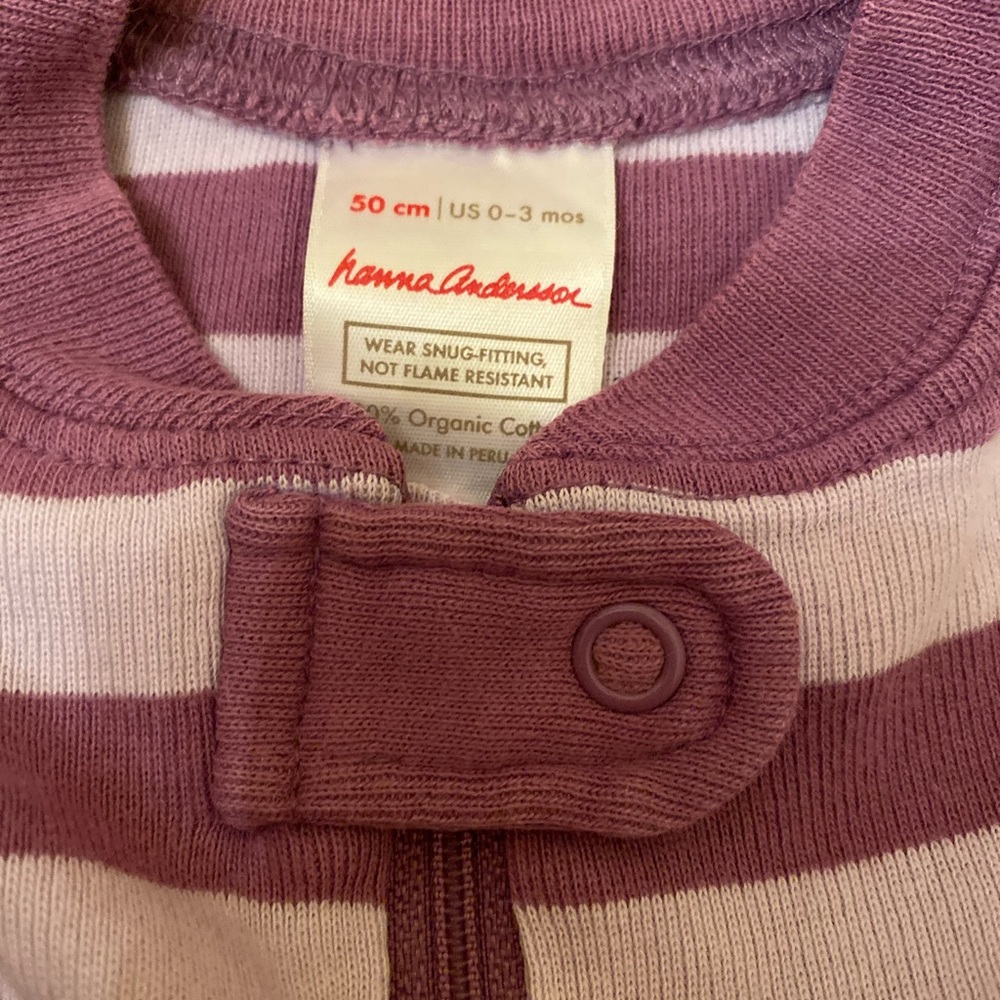 ❌SOLD❌ Hanna Andersson Zipper Baby Pajama Bundle Stripes - Picture 7 of 8